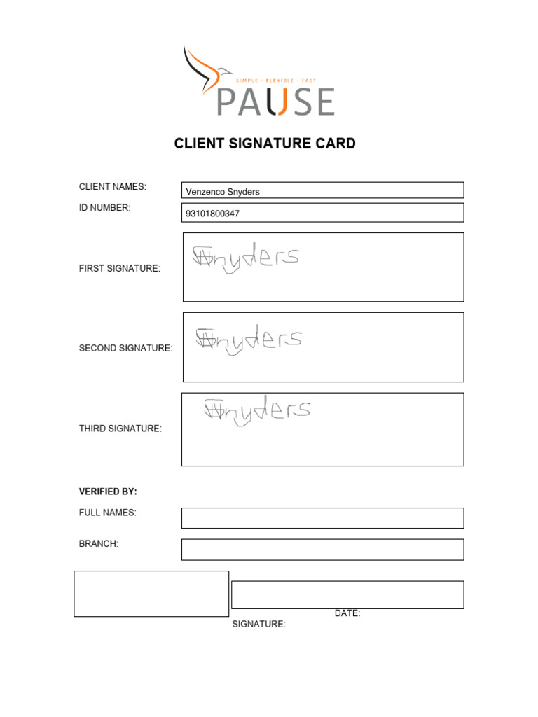 Final Client Signature Card With Logo | PDF