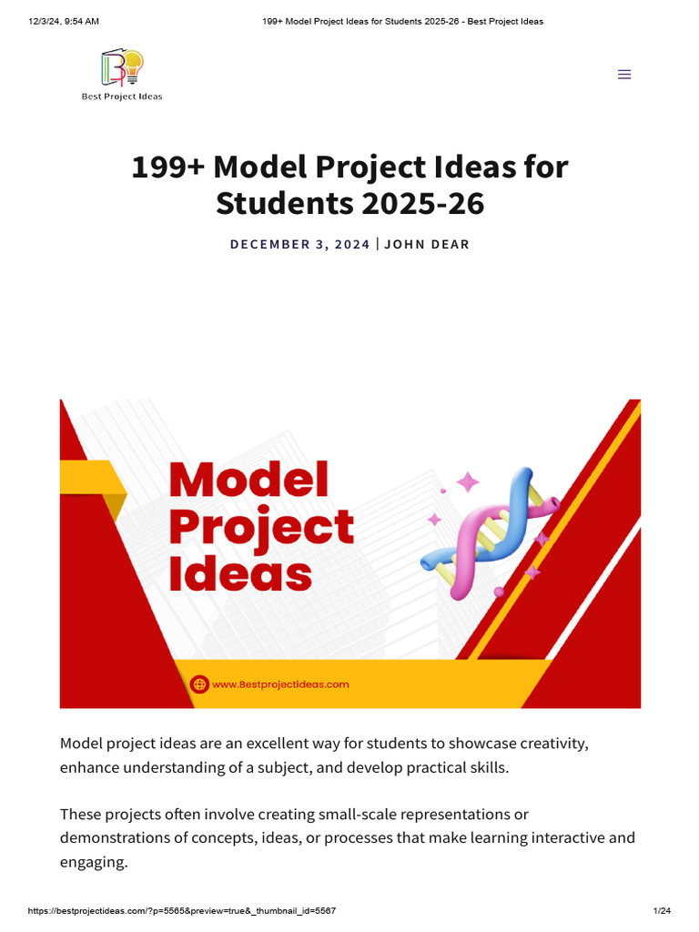 199+ Creative Model Project Ideas | PDF | Numbers | Circle