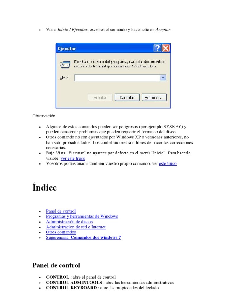 Comandos Útiles en Windows | PDF | Archivo de computadora | Microsoft ...