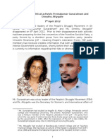 Abduction of Political Activists Premakumar Gunaratnam and Dimuthu Attygalle 7 April 2012