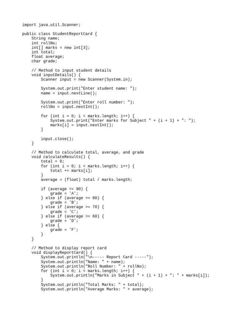 Student Report Card | PDF