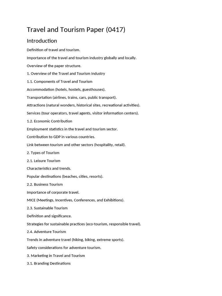 Travel and Tourism Industry Overview | PDF | Tourism | Marketing