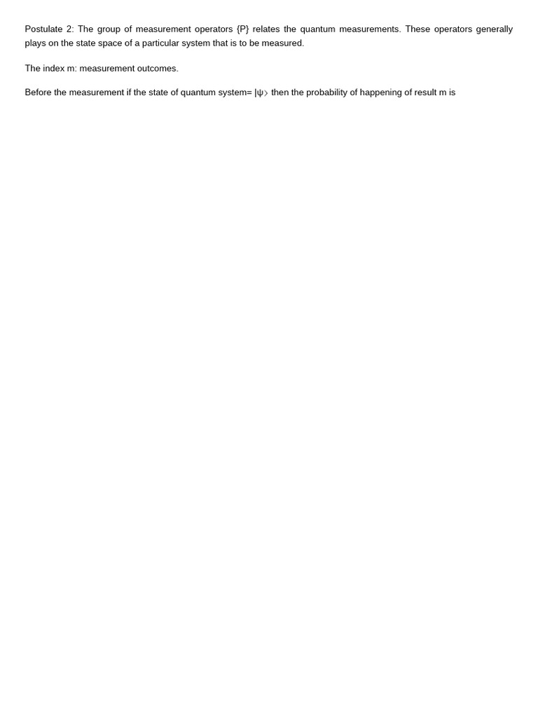 Quantum Measurement Operators Explained | PDF