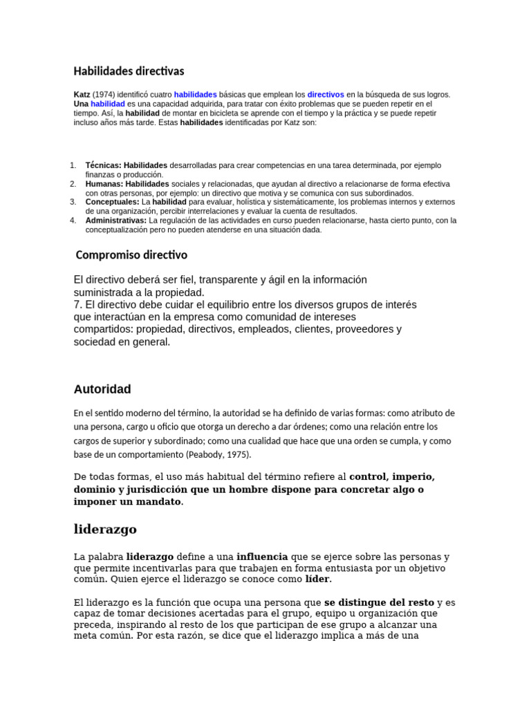 Habilidades Directivas y Liderazgo Efectivo | PDF | Plan de estudios ...
