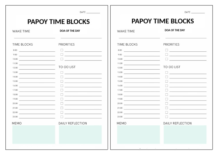 Papoy Time Blocks | PDF