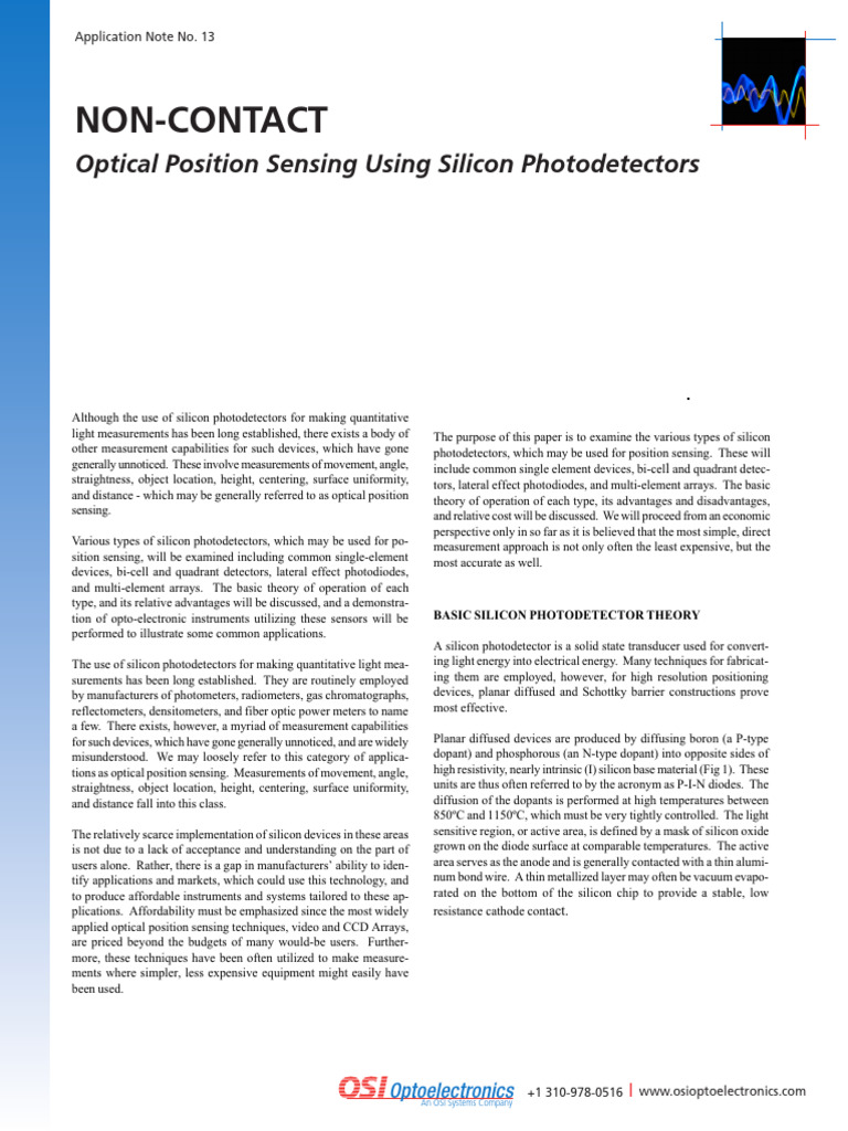 An 13 Non Contact Optical Position Sensing | PDF