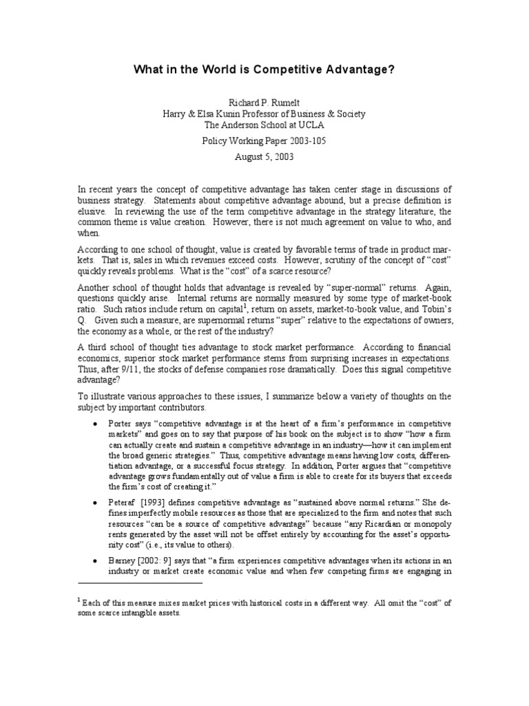 Understanding Competitive Advantage Concepts | PDF | Finance & Money ...