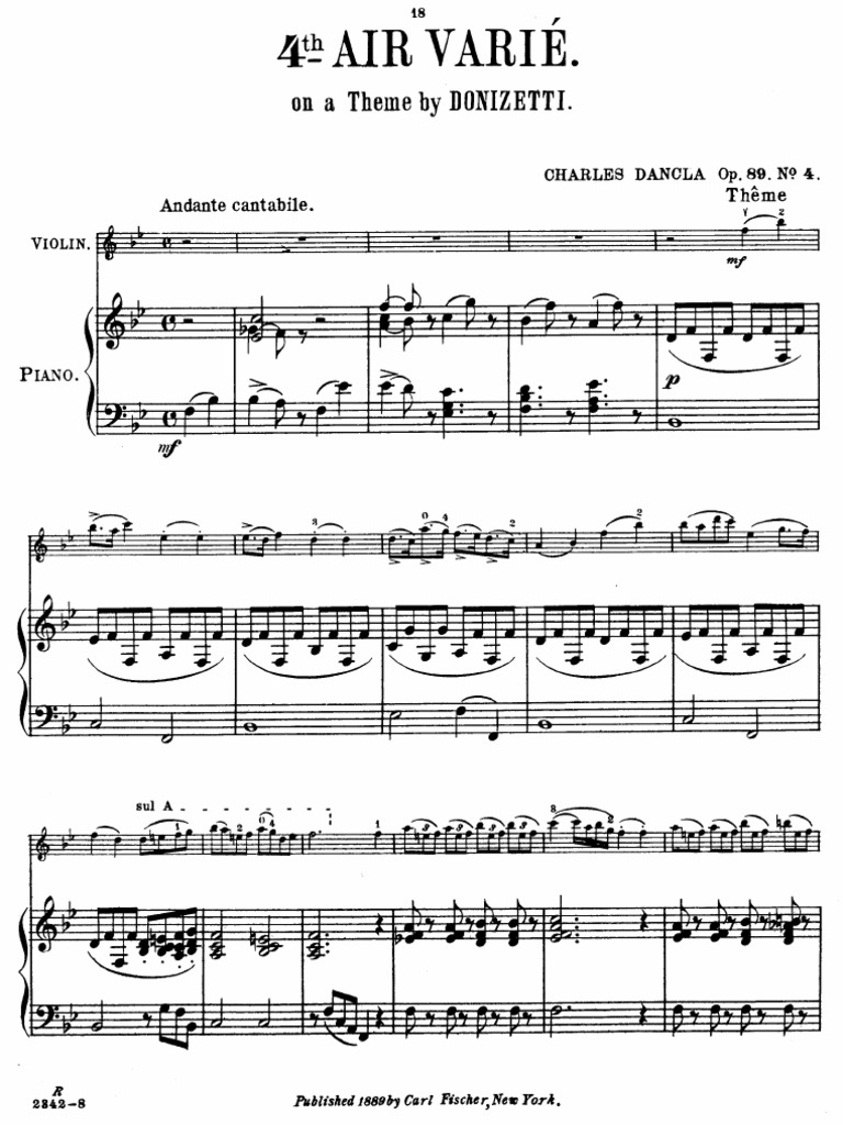 Dancla - Air Varié Op. 89 Nº 4 - Piano | PDF