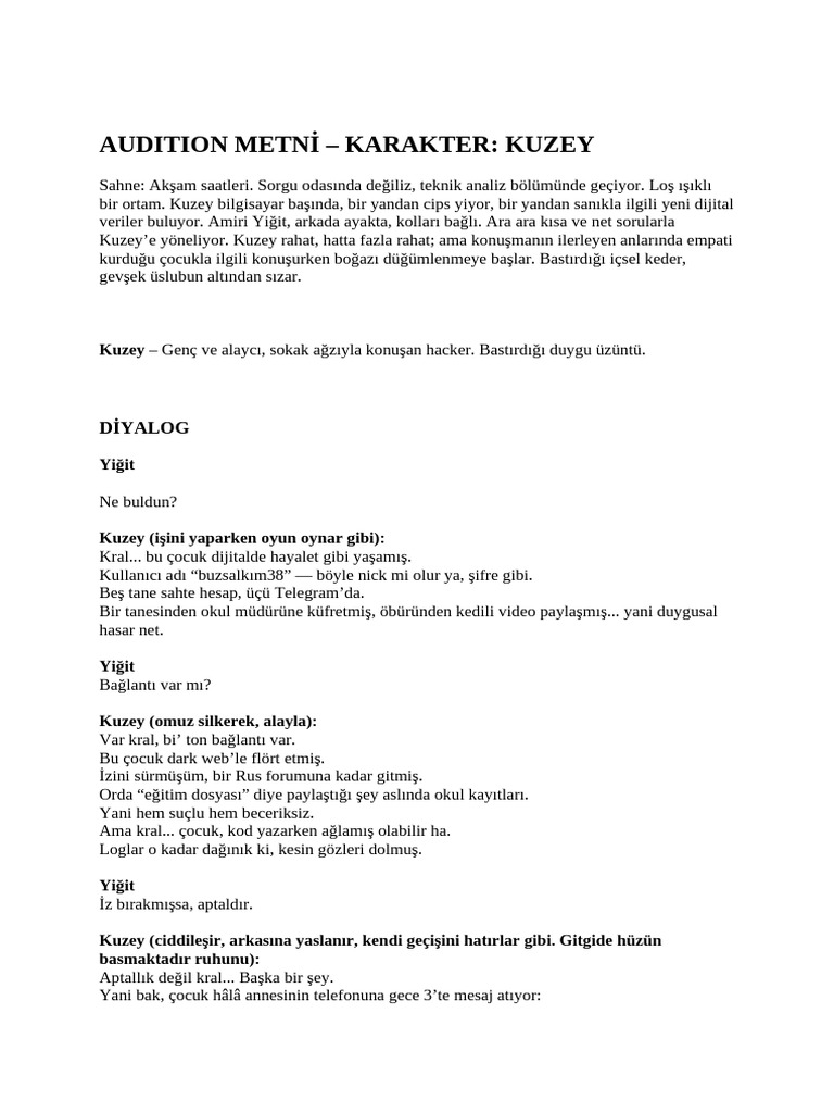 Kuzey Audition | PDF