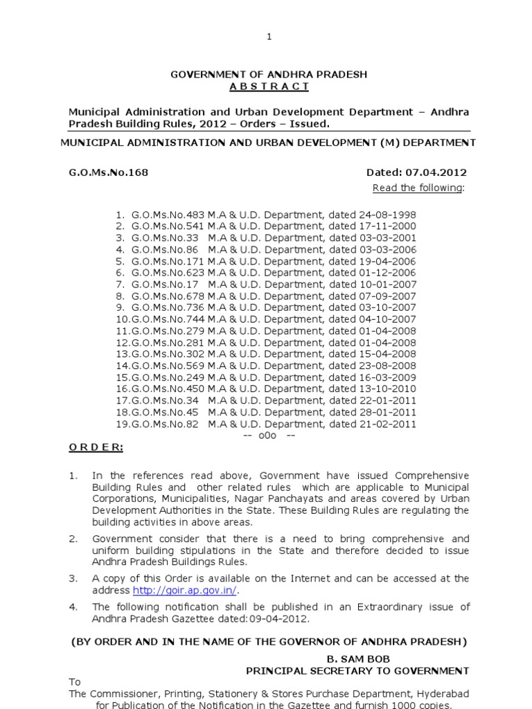 Andhra Pradesh Building Rules 2012 | PDF | Transport | Nature