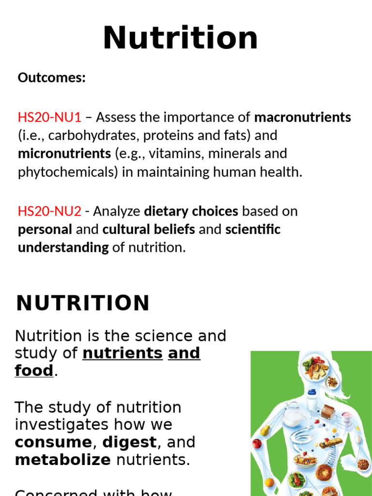 Understanding Nutrition and Health | PDF | Nutrition | Diet & Nutrition