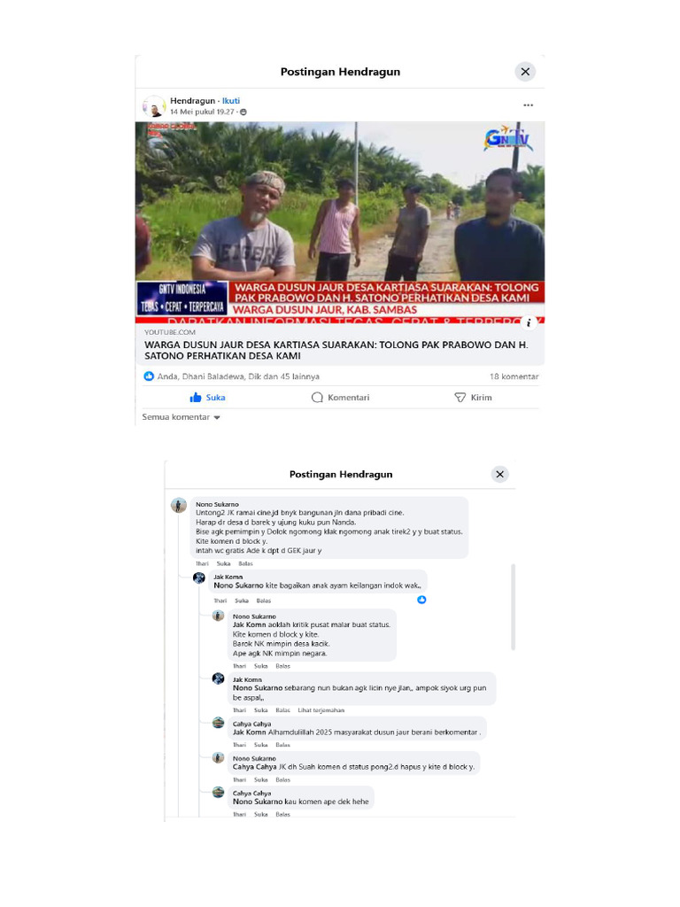 Sumber Video Youtube - Dusun Jaur Bersuara | PDF