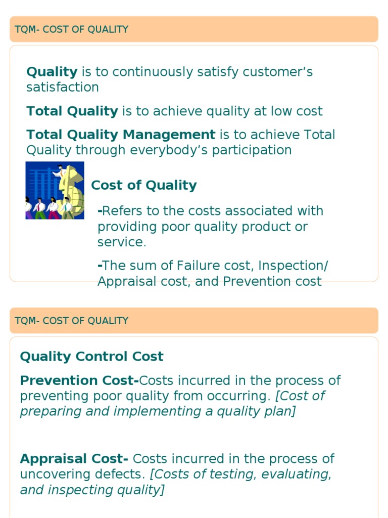 Cost of Quality PDF Mathematical Optimization Cost