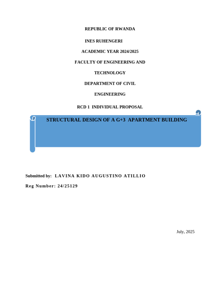 Structural Design of G+3 Apartment Building | PDF | Beam (Structure ...