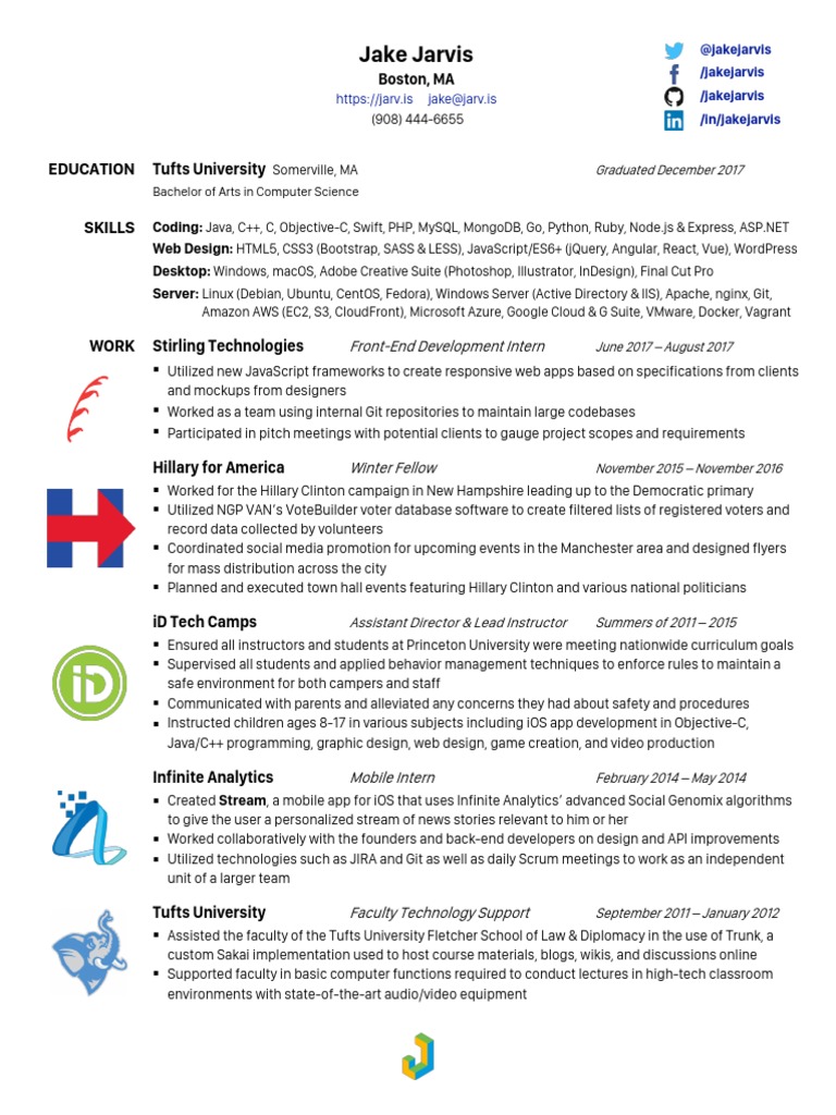 Jake Jarvis Resume | PDF | Web Application | Ios