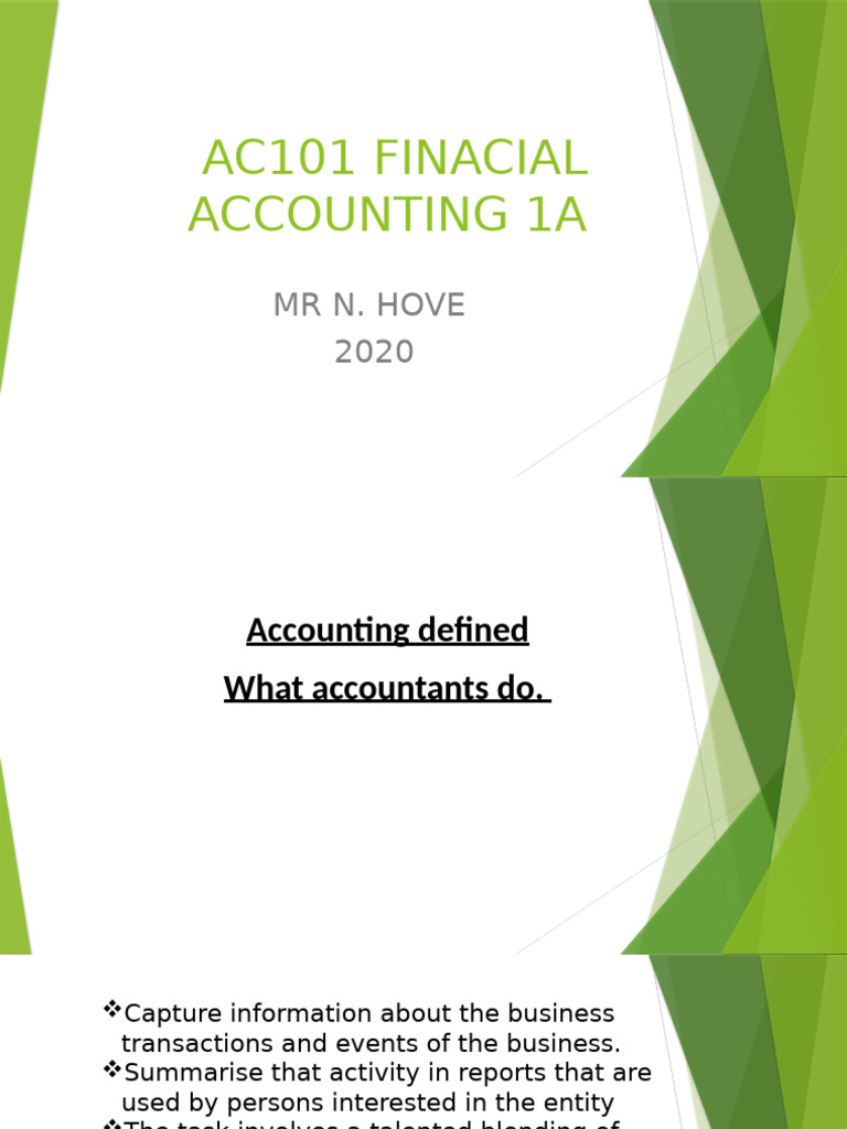 Introduction to Financial Accounting Basics | PDF | Debits And Credits ...