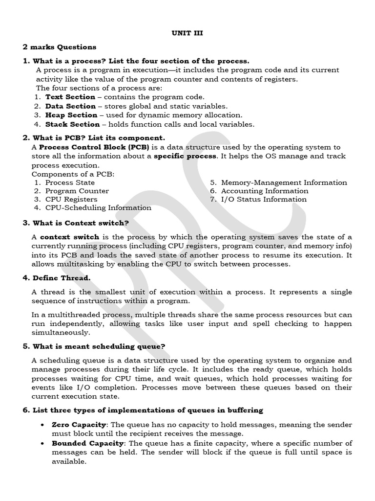 Process Management Overview | PDF | Process (Computing) | Scheduling ...