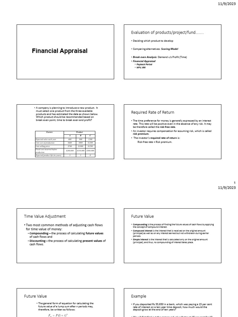 Financial Appraisal and Investment Analysis | PDF | Debits And Credits ...