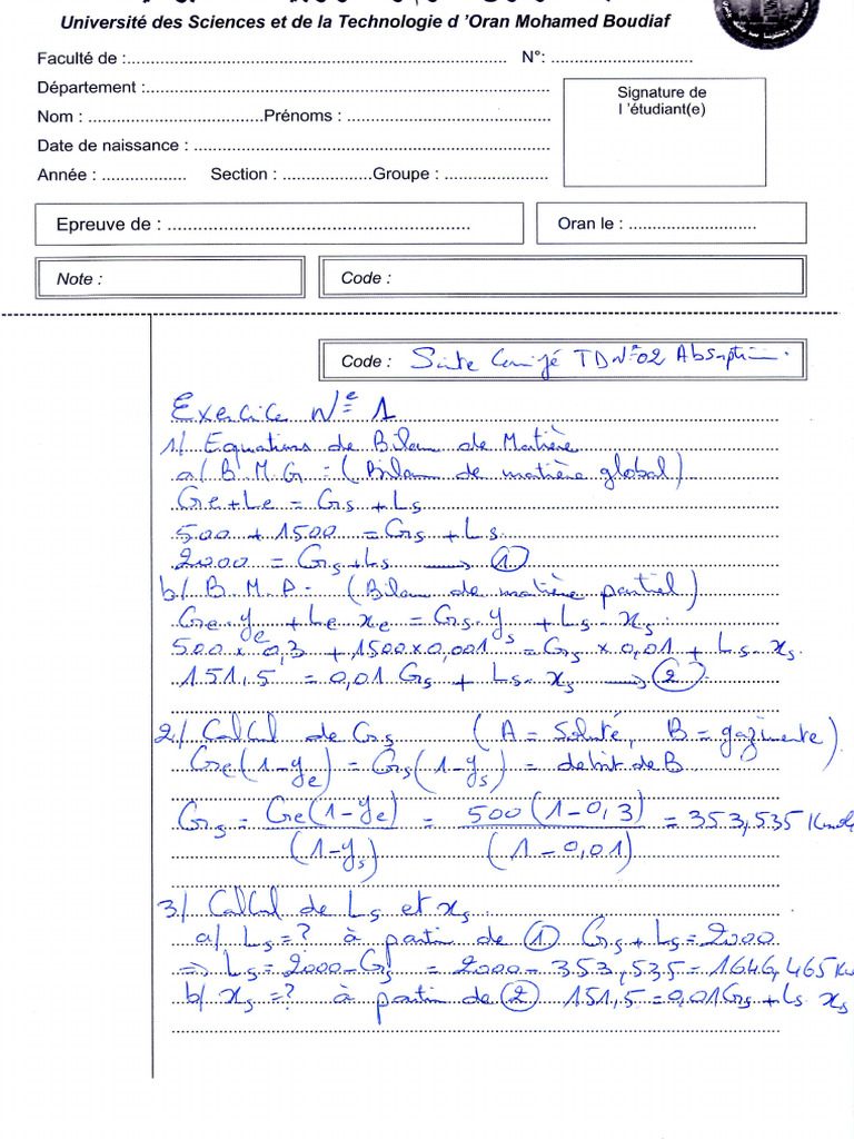 Corrige Exo 1 Page 1 | PDF