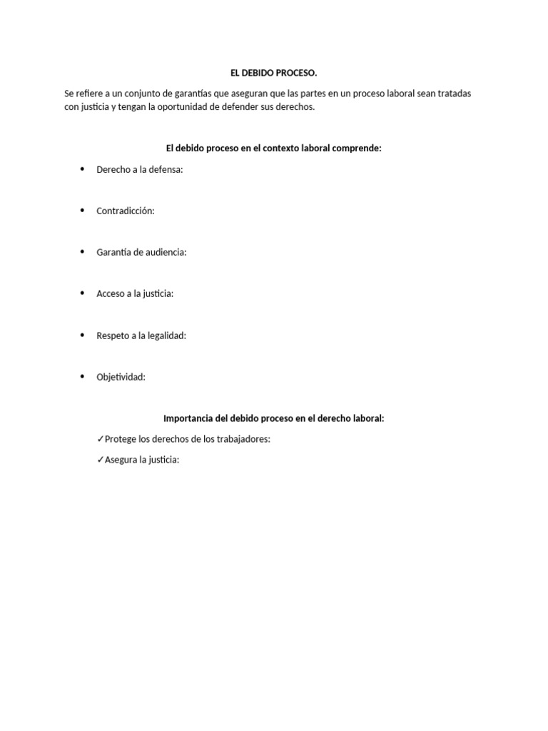 Importancia del Debido Proceso Laboral | PDF