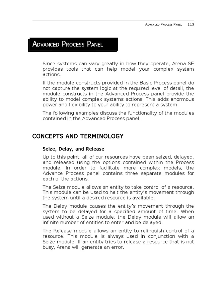 Seize, Delay, Release in Arena Models | PDF | Modularity | Array Data ...