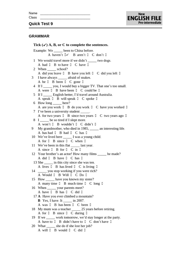 Ef4e Preint Quicktest 08 2 Pdf Stress Linguistics Linguistics