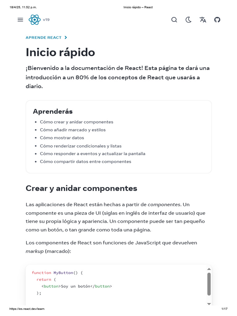 React2 - Inicio Rápido | PDF | HTML | Script Java