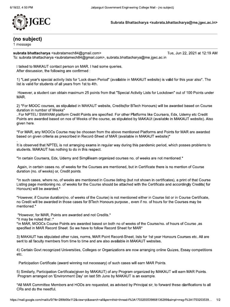Information Clarification MAR MOOCS 22.6.2022 | PDF