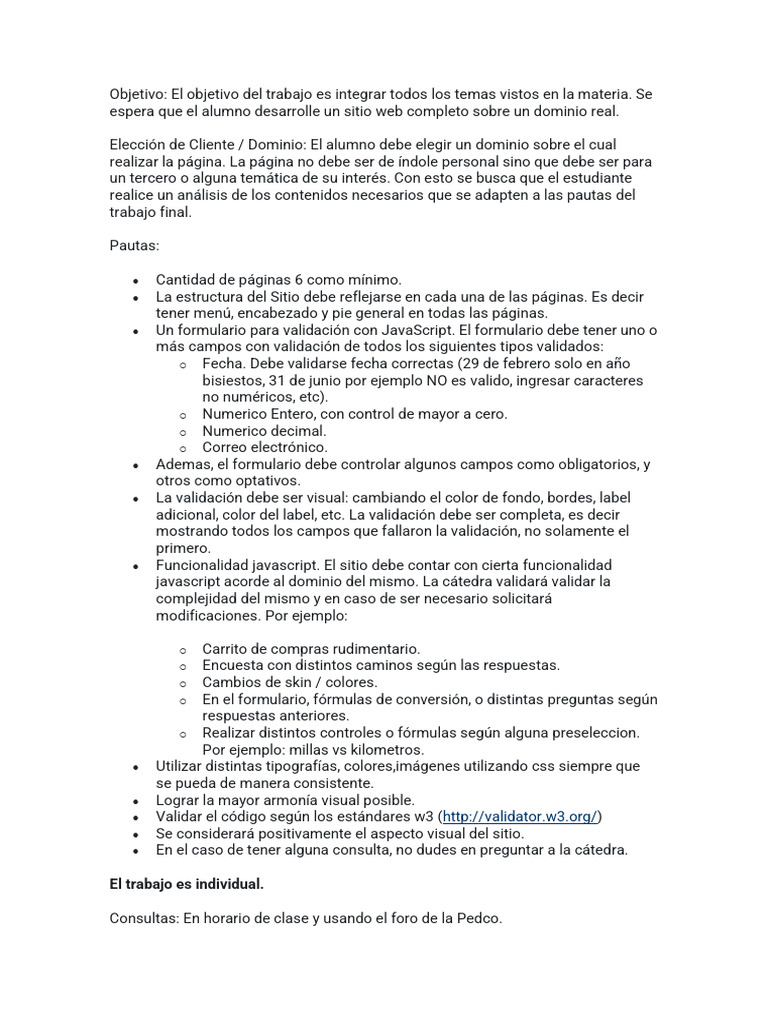 Proyecto Web: Desarrollo y Validación | PDF | Script Java | Red mundial