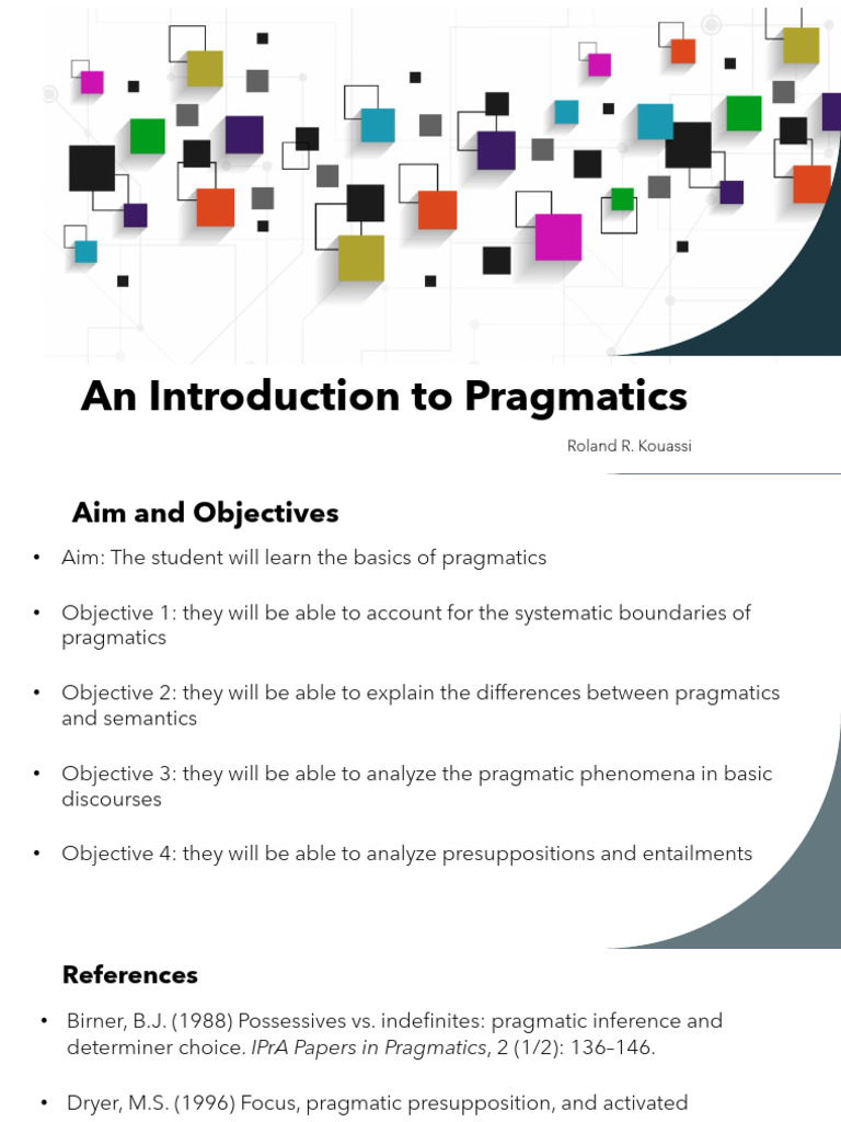 Intro Pragmatics 2025 New | PDF | Semantics | Linguistics