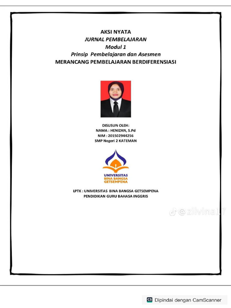 Contoh Jurnal Pembelajaran Modul 1 PPG Prajab | PDF