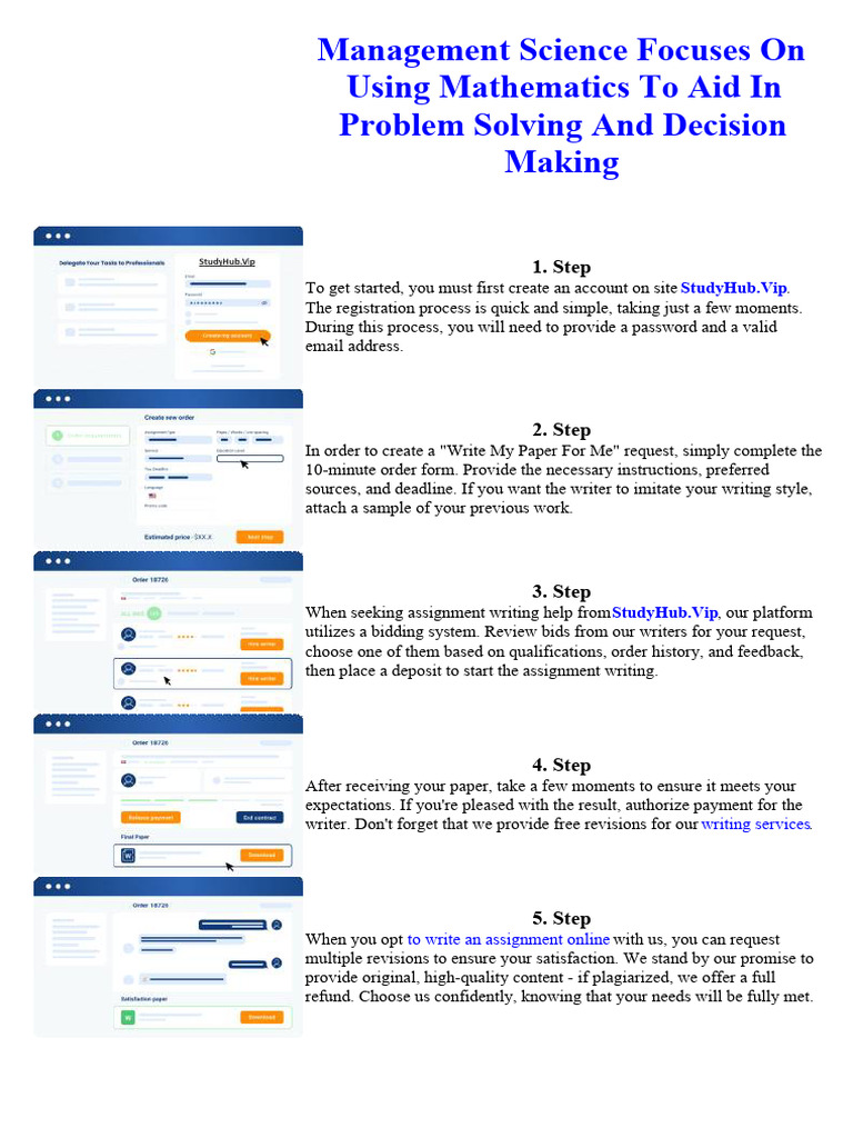 Management Science Focuses On Using Mathematics To Aid in Problem ...