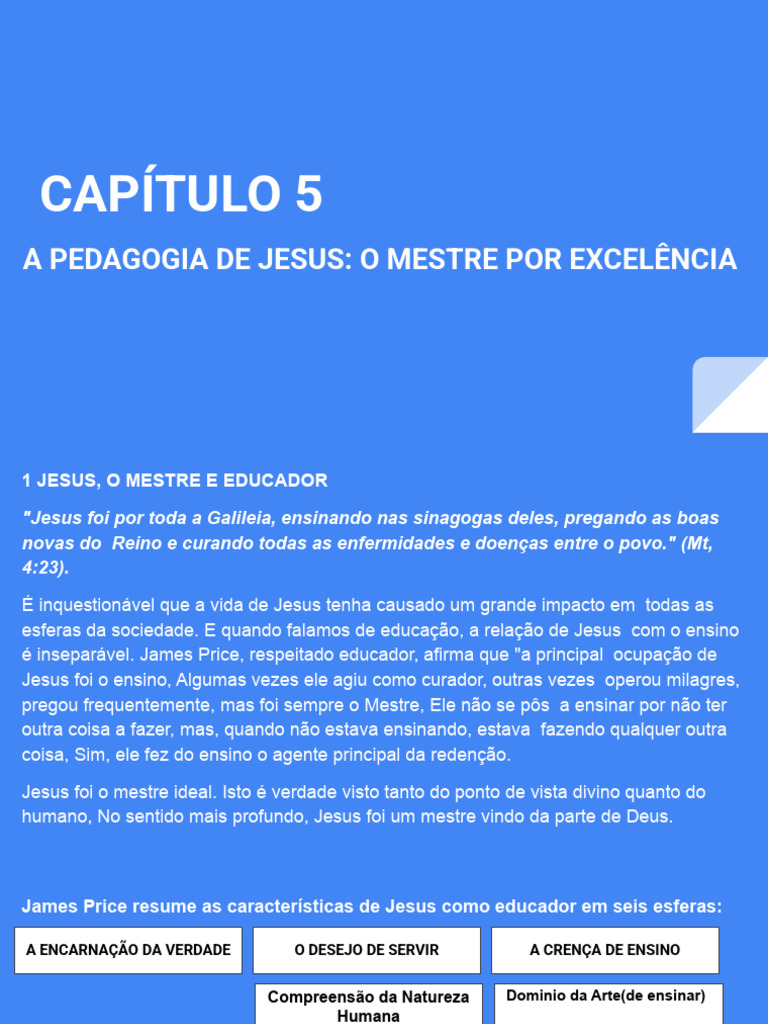 Pedagogia de Jesus: O Mestre Educador | PDF | Jesus | Pedagogia