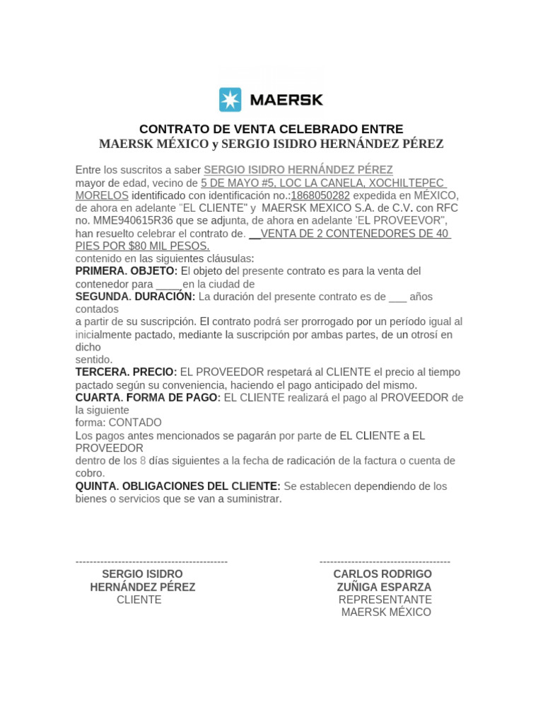 Contrato de de Conpra-Venta | PDF