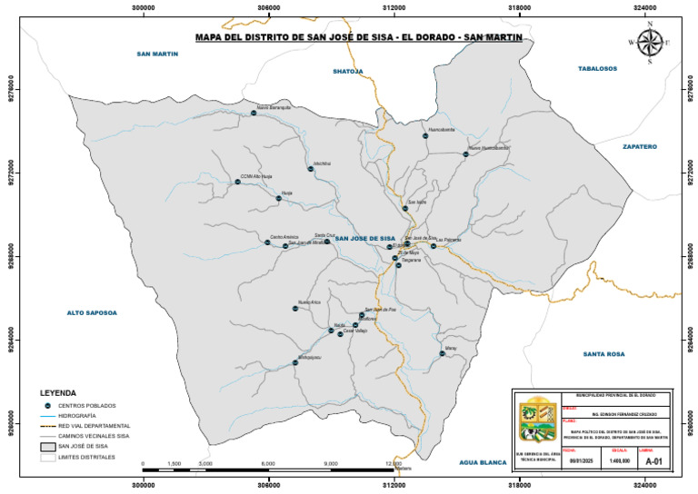 Mapa Político de San José de Sisa | PDF