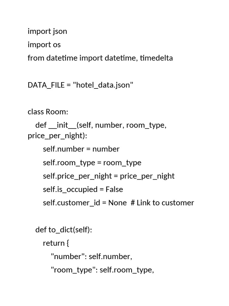 Hotel Management System Code Overview | PDF | Computer Programming ...