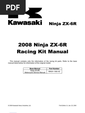 2008 Ninja ZX-6R Racing Kit Manual | PDF | Clutch | Manual