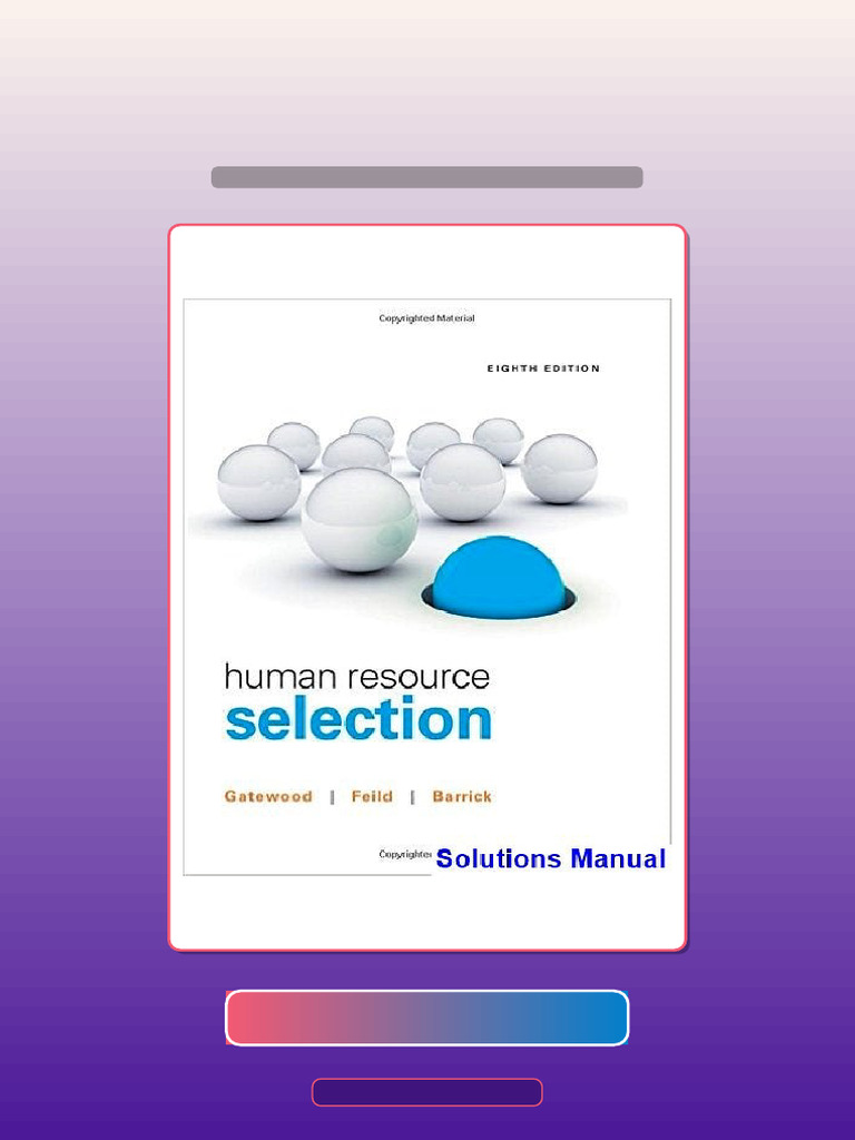 Human Resource Selection 8th Edition Gatewood Ebook and TestBank Bundle ...