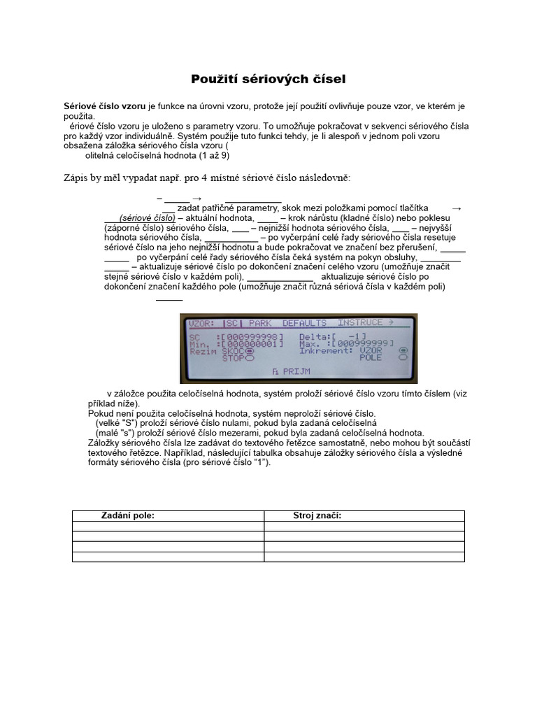 Nastavení SC TMC470 | PDF