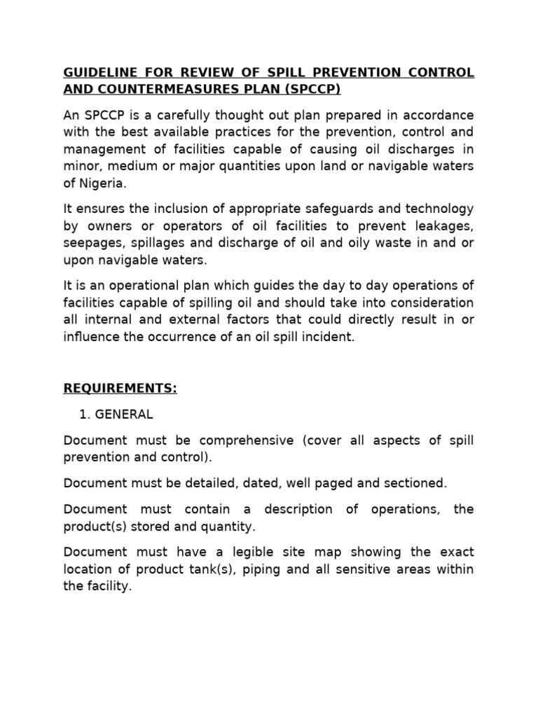 SPCCP Review Guidelines for Oil Facilities | PDF | Oil Spill
