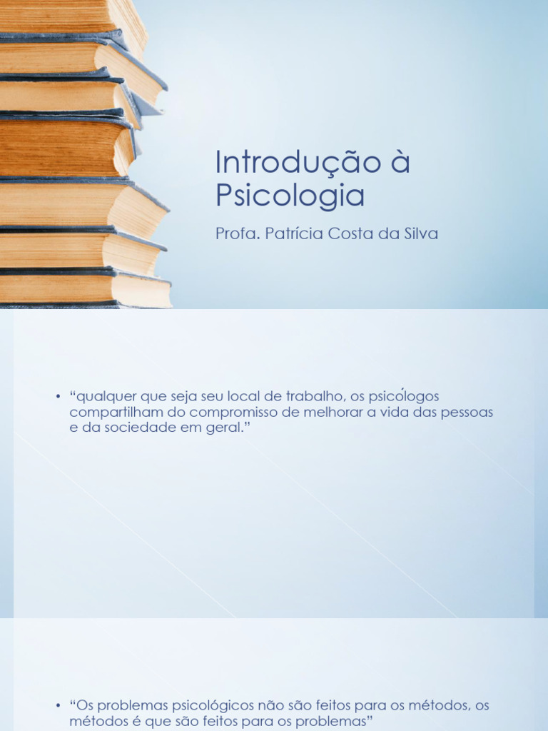 Introdução à Psicologia e Suas Áreas | PDF