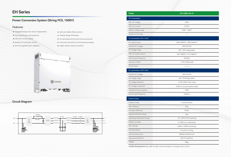 Sineng PCS Specifications Overview | PDF | Alternating Current | Direct ...