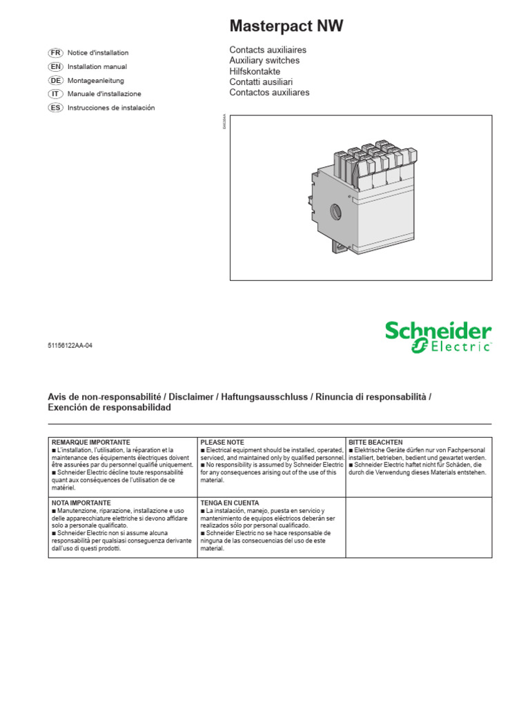 Guide d'installation Masterpact NW | PDF