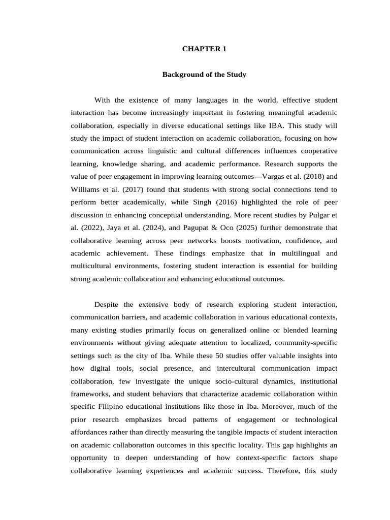 Impact of Student Interaction on Collaboration | PDF | Collaboration ...