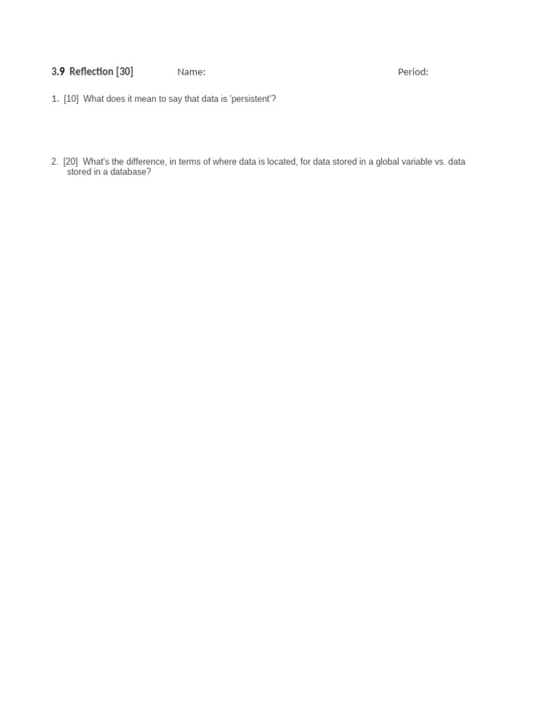 3 P 9 Reflection | PDF