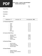 Weekly Safety Inspection Report Summary | PDF | Safety
