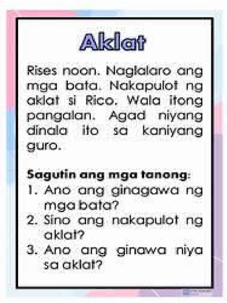 Filipino 2 Basahin at Sagutin | PDF