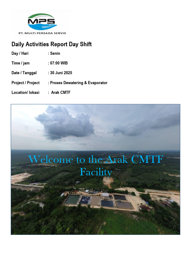 Daily Activities Report Day Shift 03 Juli 2025 | PDF