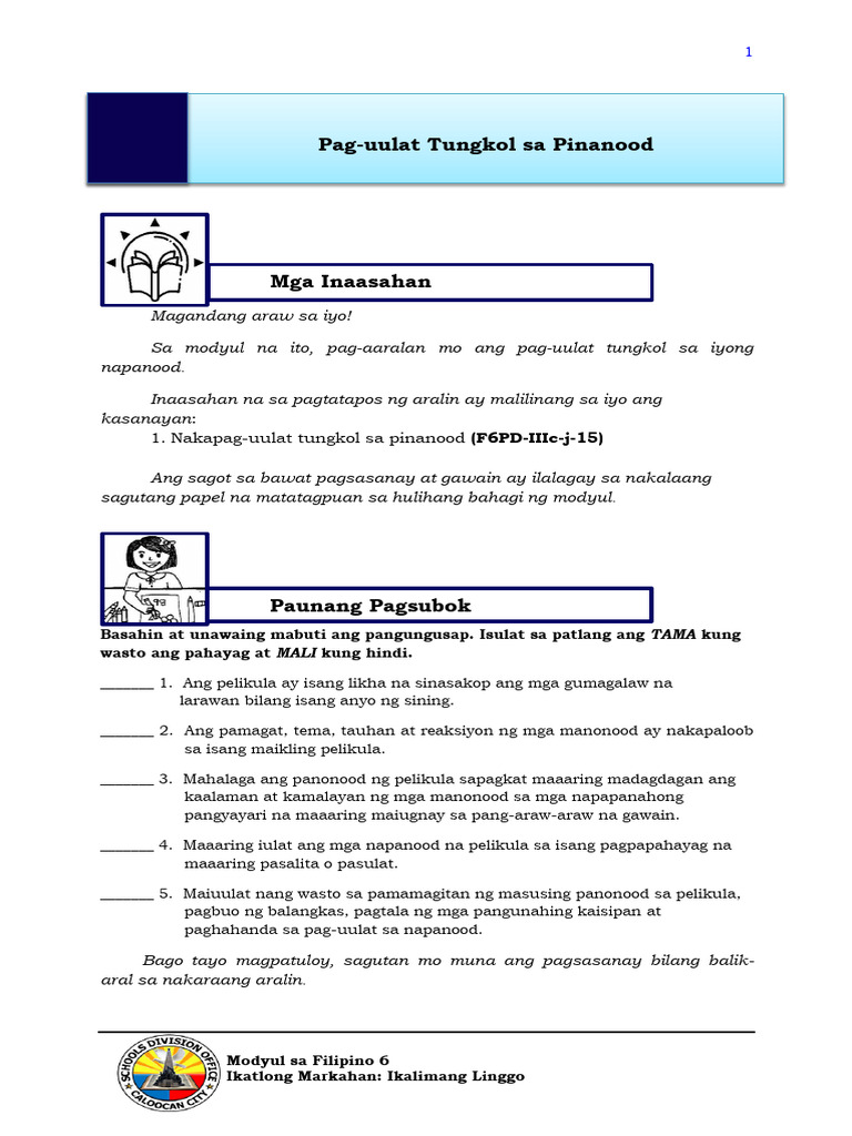 Filipino 6 Q3 Week 5 | PDF