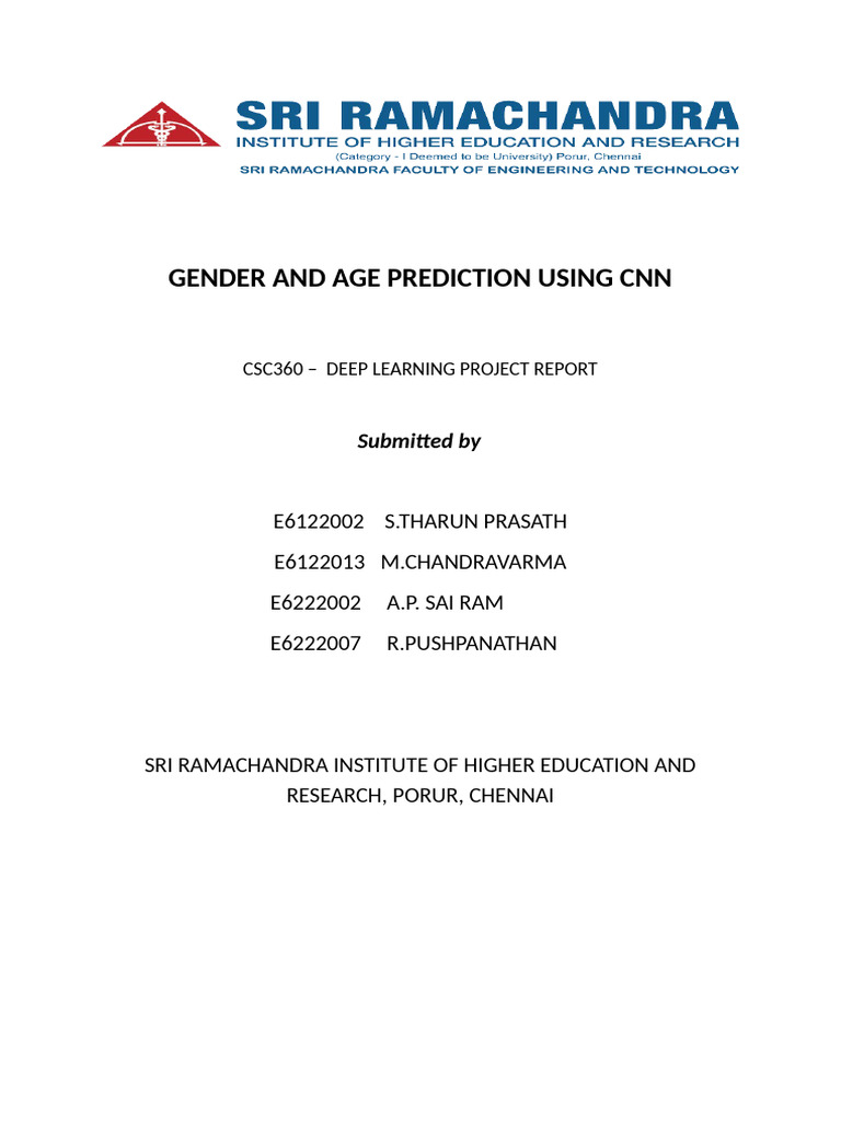Gender and Age Prediction via CNN | PDF | Computational Science | Cognition